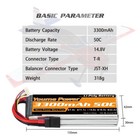 2pcs 14 8v 3300mah 4s Lipo Battery 50c For Rc Tr Helicopter Boat Car Truck
