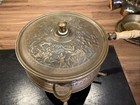 Vintage Copper Chafing Serving Dish Pan Pot Stand Warmer  Hammered Hunting Scene