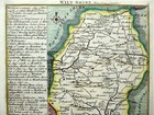 Wiltshire By Badeslade   Toms C1742 Genuine Antique Map Original Hand Colouring