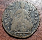 1787 Connecticut Halfpenny Vg Miller 33 1-z 13 W-3310 R-5 Old Rev Nicks Scarce