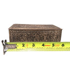 Vintage Silver Tone Music Box Jewelry Casket Ornate Made In Japan