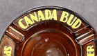Vintage Canada Bud Beer Amber Glass Ashtray Specialists In Bottled Beer 6  Round