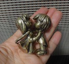 1 Pair Of Vintage Solid Brass Man And Woman Couple Statues Knick Knacks