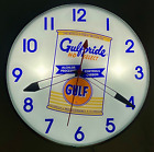 Gulfpride Gulf  Lighted Advertising Wall Clock Free Shipping
