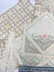 Vintage Embroidered Lace Doilies Crochet Needlework Lot Tatting Cross Stitch Lot