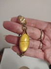 Rare Vintage Monet Silver Tone Faceted Crackle Glass Stone Bracelet 6 5  