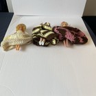 Vintage Sleepy Eye Crochet Doll And 2 Non-sleepy Eye Vintage Crochet Dress Dolls