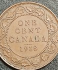 Canada 1918 George V Small Cent One Cent Bronze Km 21 Dot After Ind