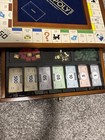 Huge Monopoly Luxury Edition Blue Board Game Collectible Wood   Heavy