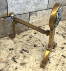 Vtg Antique Brass Fireplace Florette Andirons Fire Dogs 8   t X 5 25 w X 8 25 d