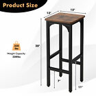 Set Of 2 Industrial Bar Stools 28  Kitchen Breakfast Bar Chairs Rustic Brown