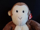 Ty Pluffies Dangles The Monkey Plush Toy 2002 10  With Tags Tylux Clean
