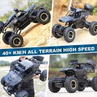 1 12 Rc Car     4wd Off-road Remote Control Truck 2 Rechargeable Batteries     Black