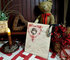 Beautiful Primitive Antique Vintage Style Valentine Heart Love Letter Photo Sign