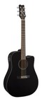 Takamine Jasmine Black Acoustic Electric Dreadnought Cutaway Guitar W  Tuner