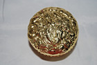 Vintage 1971 Avon Golden Floral On Red Glass Overlay Footed Trinket Box Lid Cup