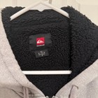 Quiksilver Men s Gray Hooded Sherpa Lined Snap Button Jacket Size Medium