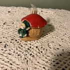 Vintage Pixie Elf Gnome And Mushroom Toothpick Holder  Marked Japan