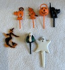 Huge Lot Of Vintage Cupcake Picks Cake Toppers Xmas Halloween Baseball Clown