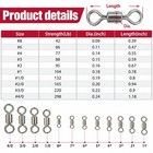 100 50x Rolling Barrel Swivel 42-330lb Fishing Swivels Solid Ring  1- 8 1 0-6 0