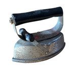 Vintage Cast Iron Small 4  Asbestos Sad Iron W  Locking Top Wood Handle