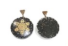 Black Tourmaline Metatron Cube Pendant With Cord And Velvet Pouch
