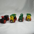 Vintage 1990s Brio Wooden Train Cars Black Engine Bell Wagons Set Of 4