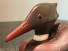 Hand Carved Painted Wooden Decoy Duck Signed R  Van Wart 1981