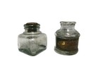Lot 2     Antique Vintage Clear Glass Fountain Pen Ink Inkwell Bottles - -  c2 