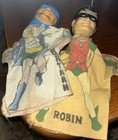 1966 Batman   Robin Vintage Cloth Body Hand Puppets - Ideal Toys