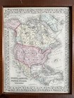 1874 Map Of North America  Political Divisions- S  Mitchell  W  Williams  Phila