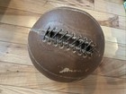 Antique Vintage Genuine Leather Lace Up Basketball 30 5    Diameter Brown Ball