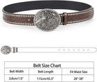 Womens-rhinestone-studded Western-cowboy-cowgirl-belt Flower-buckle Waist-belt 