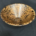 Hand Turned Carved Wood Bowl Beautifully Figured 7    Tall 10 75    Wide
