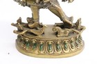 Antique Tibetan Bronze Yamantaka Statue 7 15    W  Blessed Cord From Dalai Lama