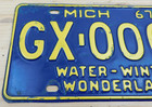 Vintage 1967 Michigan Water-winter Wonderland License Plate Tag   Gx-0001