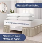 Wrap Around Dust Ruffle Bed Skirt  Easy Fit   Pleated 12  Drop By Cgk Linens