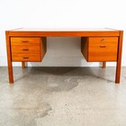 Mid Century Danish Modern Desk Floating 4 Drawer Teak Executive File Large Mcm