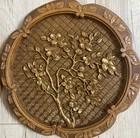 Mcm Retro Vintage Syroco Wall Floral Rattan Wall Art Complete Set 4 
