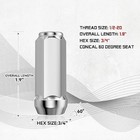 20pcs 1 2-20 Chrome Closed End Bulge Acorn Lug Nuts 1 89 Inch - Cone Seat -