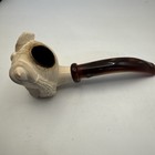 Vintage Carved Figural Meerschaum Pipe Marked Cao Face