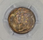 1945-s 10c Silver Mercury Dime Pcgs Ms64 Colorful Toning