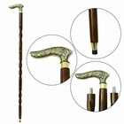 Wooden Working Style Walking Cane Heavy Head Handle Design Walking Brass Handle
