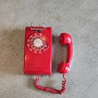Rotary Dial Red Wall Telephone Bell System Western Electric New England Vintage