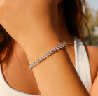 Swarovski Elements Rose Gold Heart Crystal Bracelet Minimalist Chain Bangle