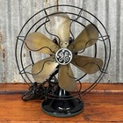 Vintage Working 13    General Electric Fan Oscillating 3 Speed Brass Blade Cage