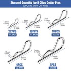 50pcs Cotter Pins  Cotter Pin Assortment Kit  Heavy Duty R Clips Hardware Pin   