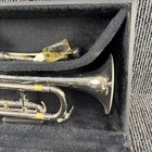 King 601 Trumpet Silver W case  Mouthpiece   Extras Untested As Is