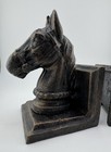 Horse Head Bookends Set Of 2 - Black Cast Metal Animal Theme Bookends