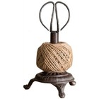 Telkin Twine   Scissors Spool Holder Set - Vintage Cast Iron Sewing Room Decor